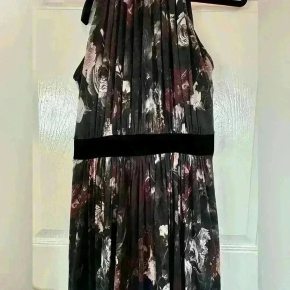 FUZZI Whimsigoth Fairy Feminine Velvet Floral Trim Tie Neck Flare Tulle Mesh M - Picture 10 of 15